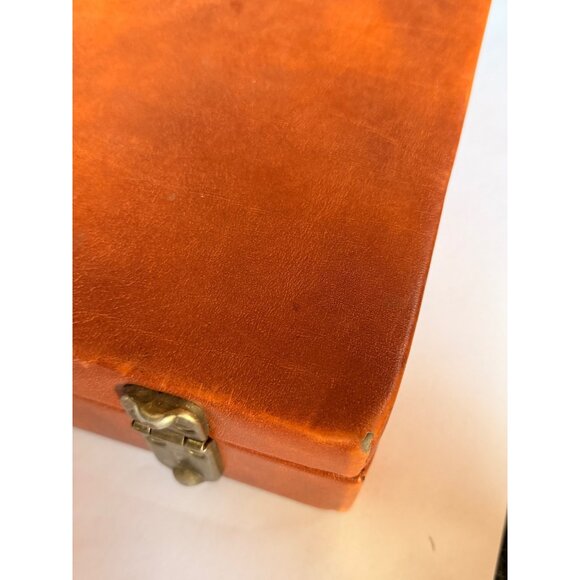 Vintage Brown faux Leather hard shell Briefcase With Brass Locks & Handle - Picture 14 of 16